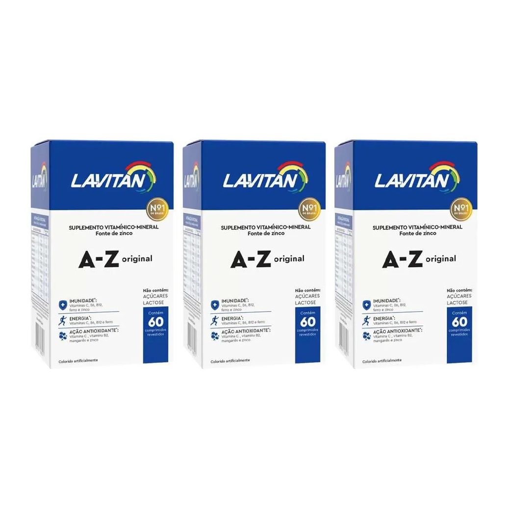 Kit 3 Lavitan A-z Homem 60 cápsulas - Cimed