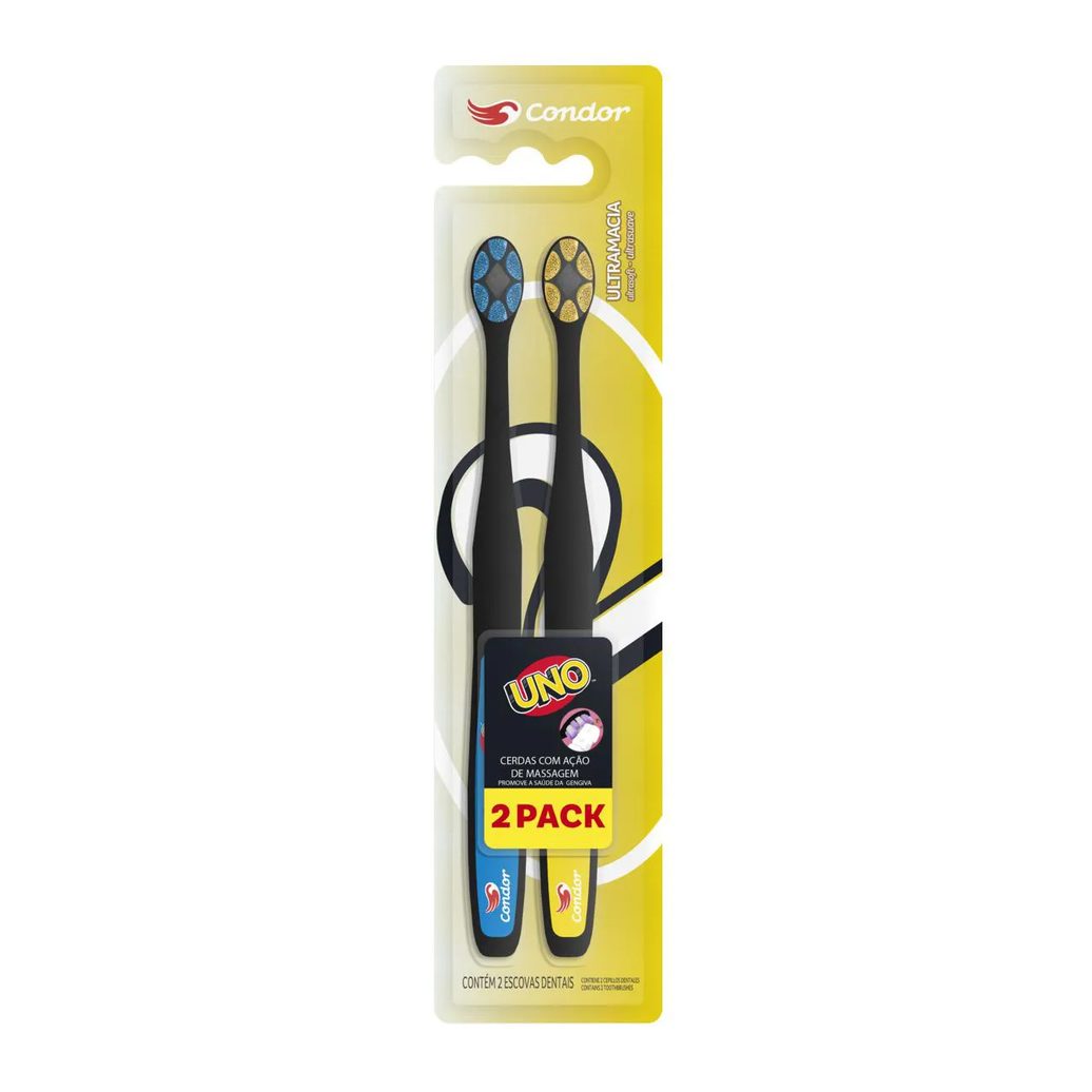 Escova Dental Ultramacia Uno Condor Cabeça P 2 Unidades