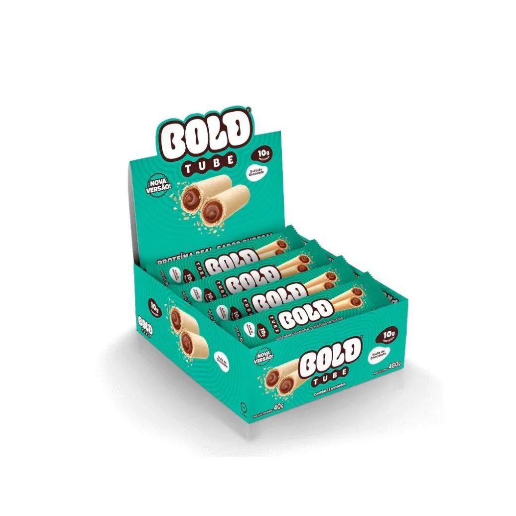 Bold Tube Display (12 Unid. 40g) - Nova Versão - Sabor: Trufa de Chocolate