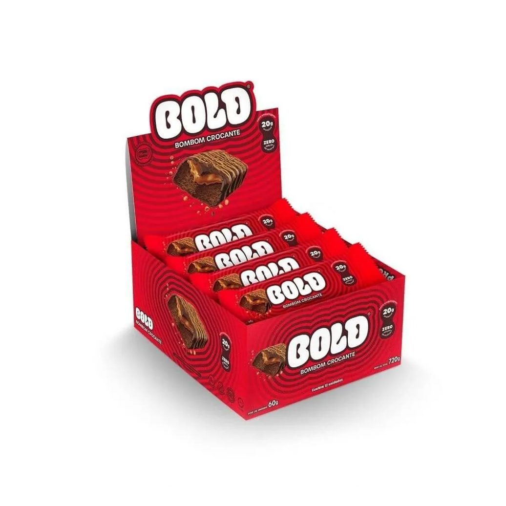 Bold Bar Display (12 Unid de 60g) - Sabor: Bombom Crocante.