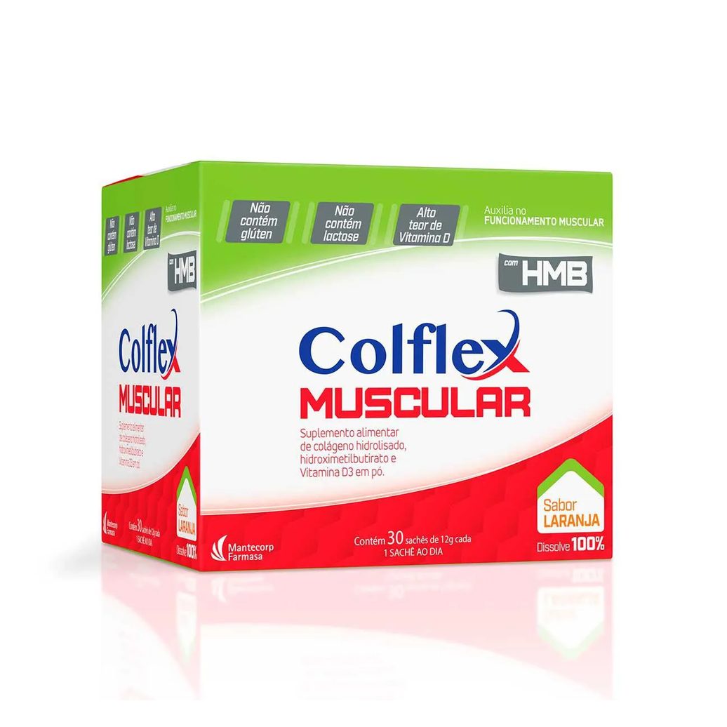 Suplemento Alimentar Colflex Muscular Sabor Laranja 30 Sachês de 12g cada