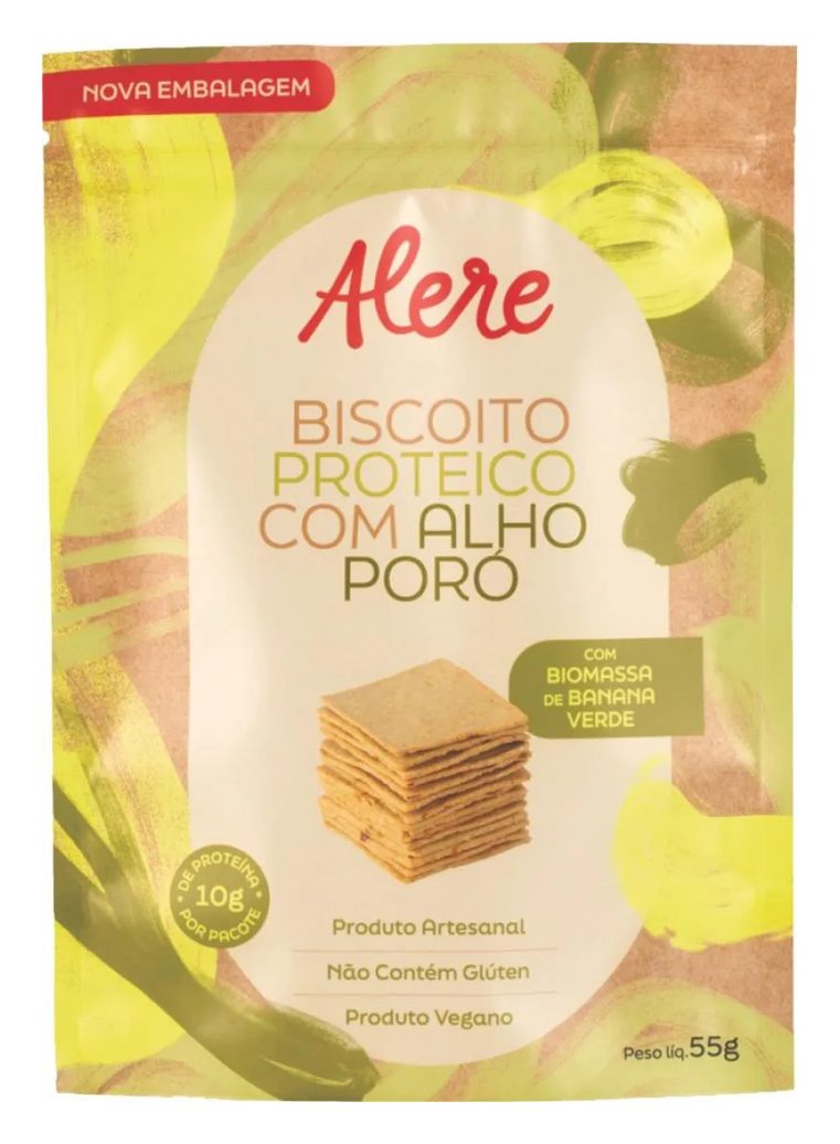 Biscoito Proteico com Alho Poró sem Glúten Alere 55G