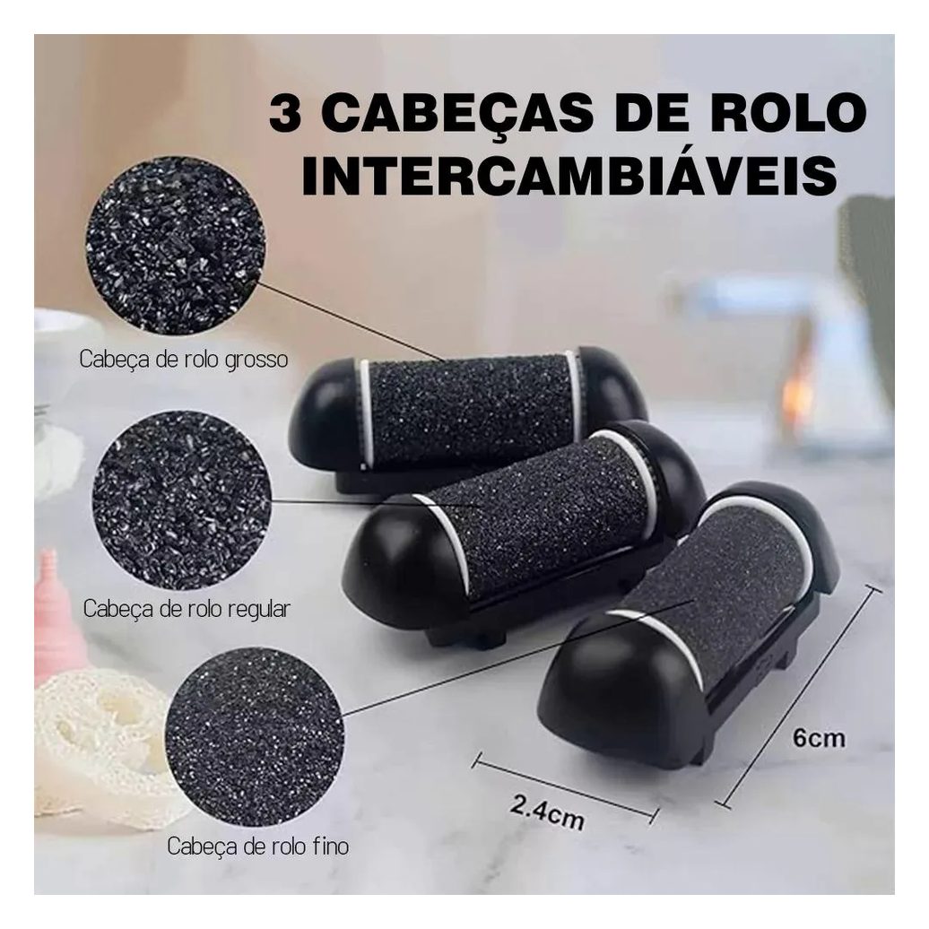 Esfoliador Lixador para Pés Elétrico Profissional Remover Calos E Rachaduras
