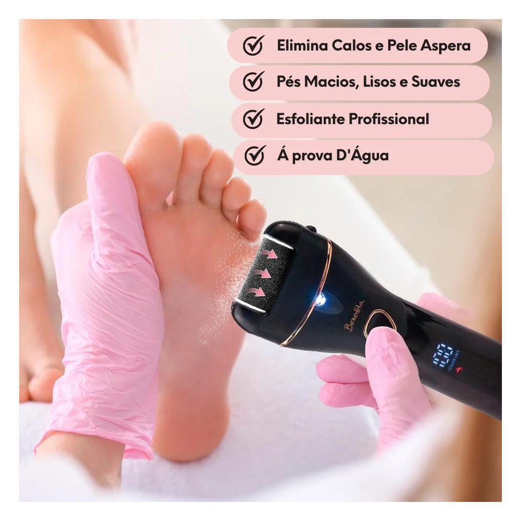 Lixa Elétrica Pés Pedicuro Removedor Calos E Rachaduras + Creme Esfoliante