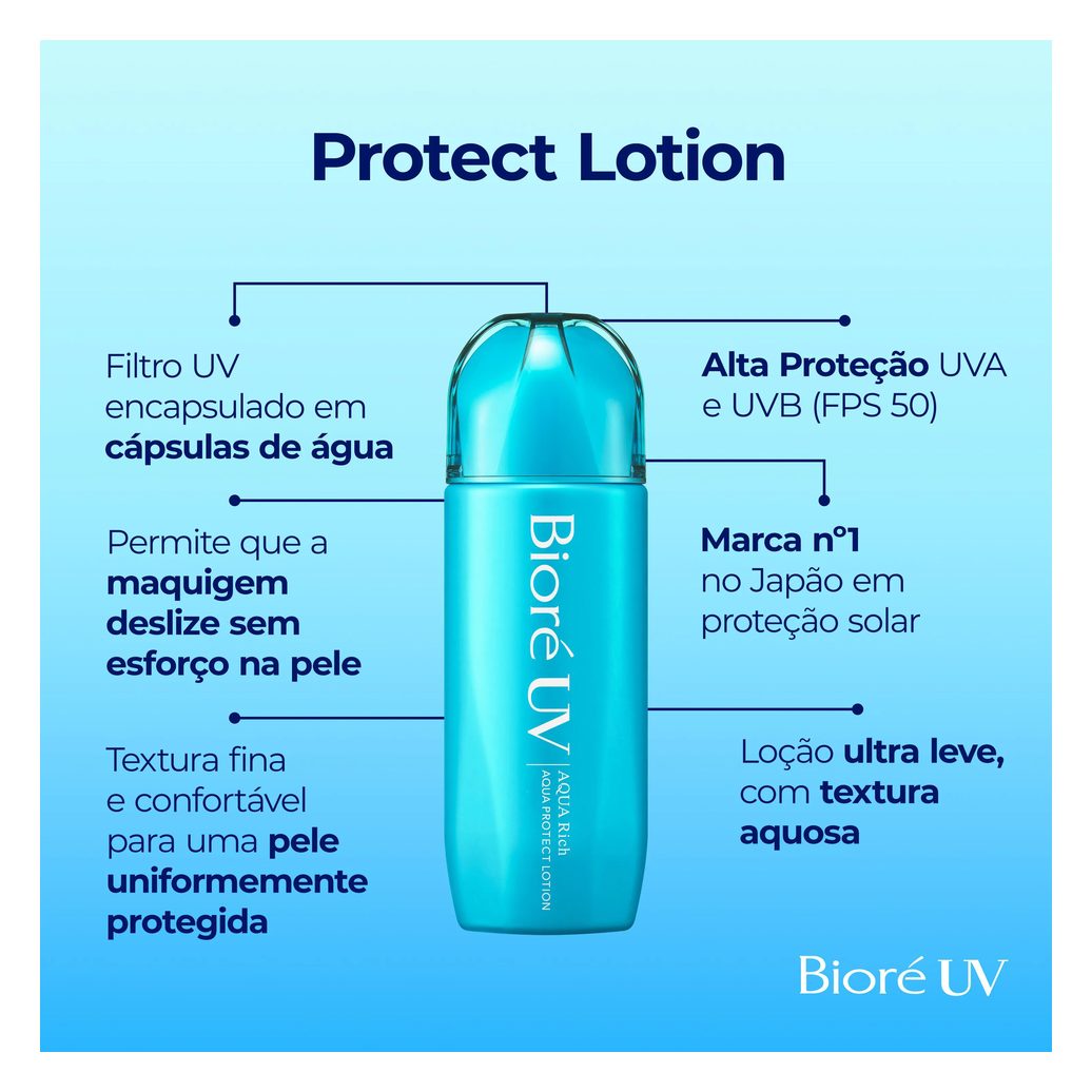 Protetor Solar FPS 50 Bioré UV Aqua Rich Aqua Protect Lotion 70ml
