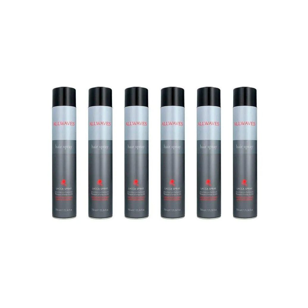 6 SPRAYS FIXADORES ALLWAVES LACCA SPRAY - 750ML