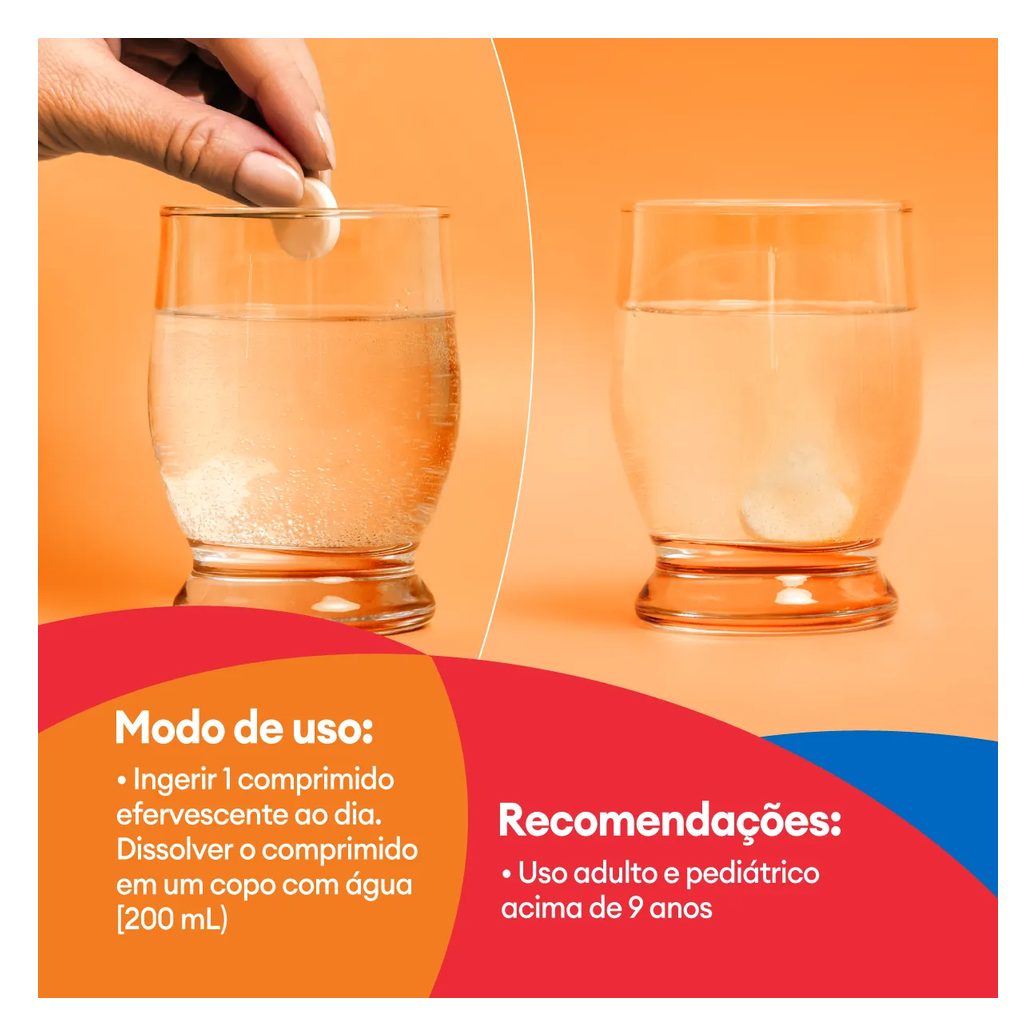 Vitamina C bwell Tripla Ação 30 Comprimidos Efervescentes