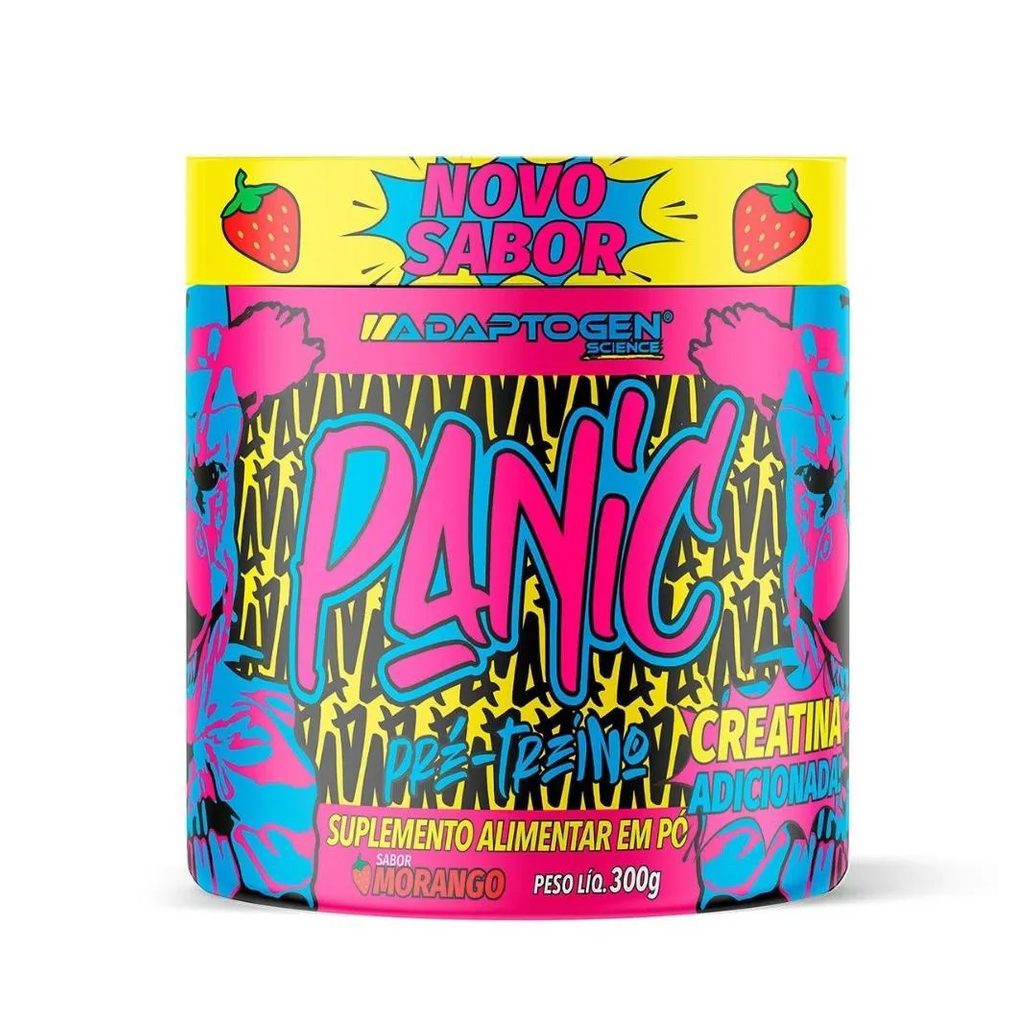Panic Pré Workout Adaptogen Morango 300g