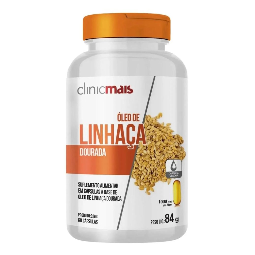 Óleo de Linhaça Dourada 1000mg 60 cápsulas - Clinicmais