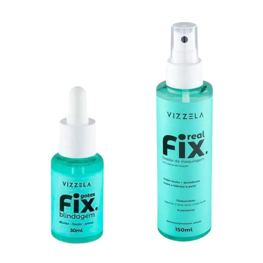 Vizzela Real Fix Fixador de Maquiagem 150ml + Blindagem 30ml