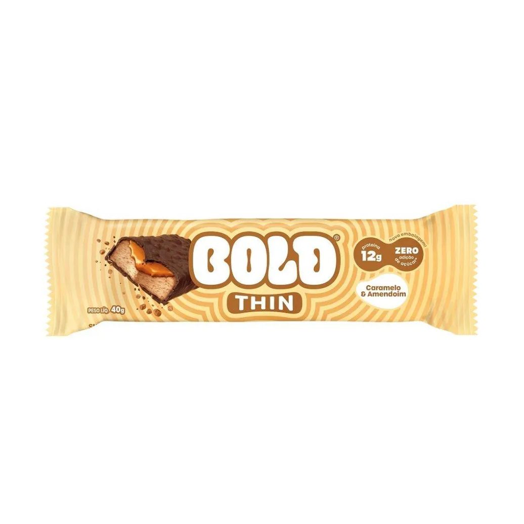 BOLD BAR THIN (40G) - SABOR: CARAMELO E AMENDOIM