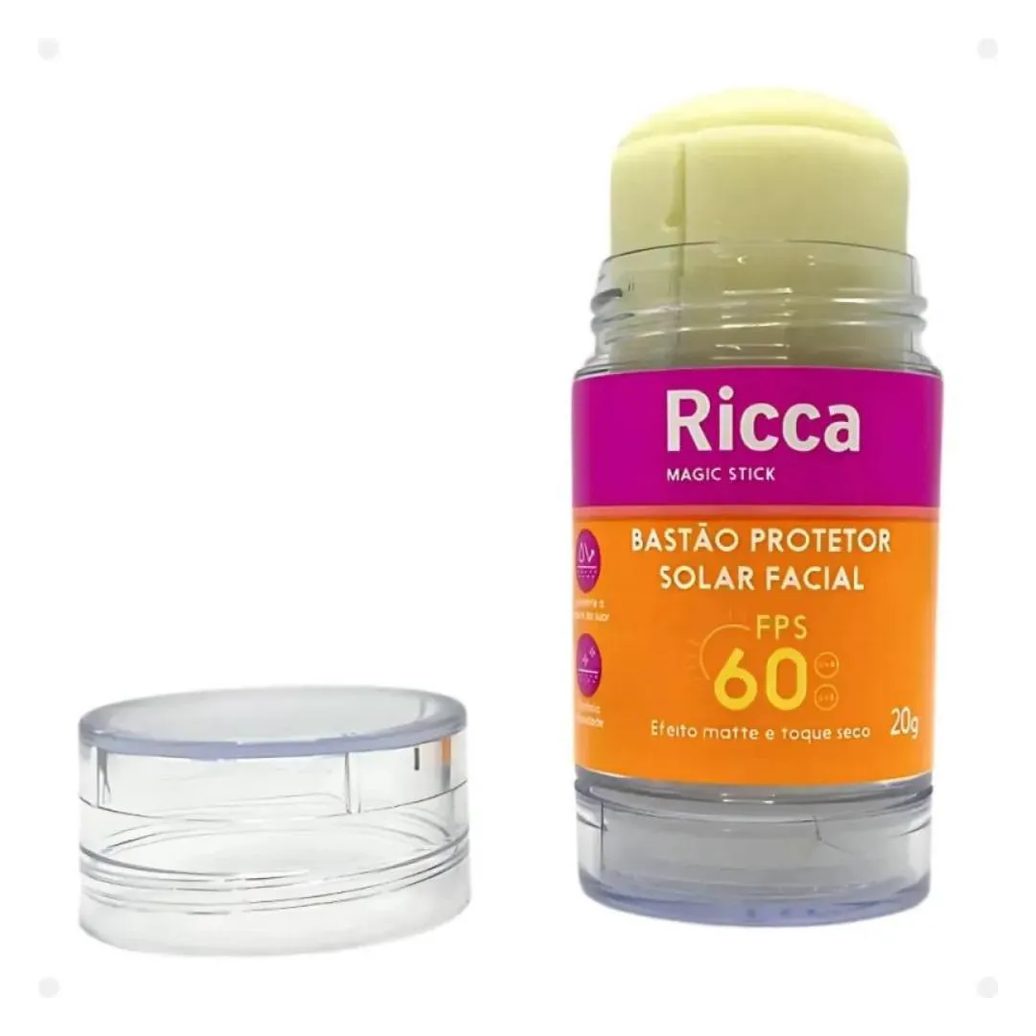 Bastão Protetor Solar Facial Fps60 Efeito Matte 20g Ricca