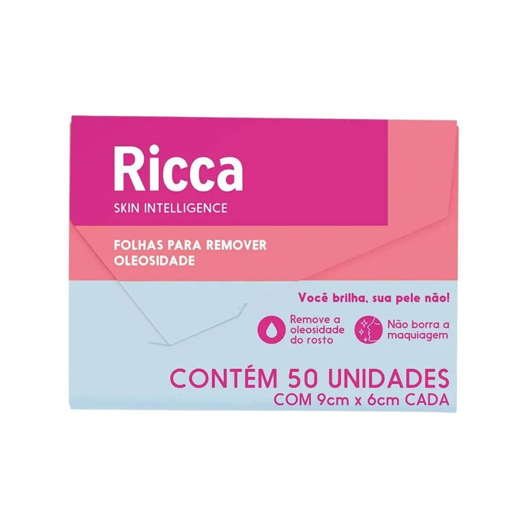 Lenço de Papel Removedor de Oleosidade 50 Folhas Ricca
