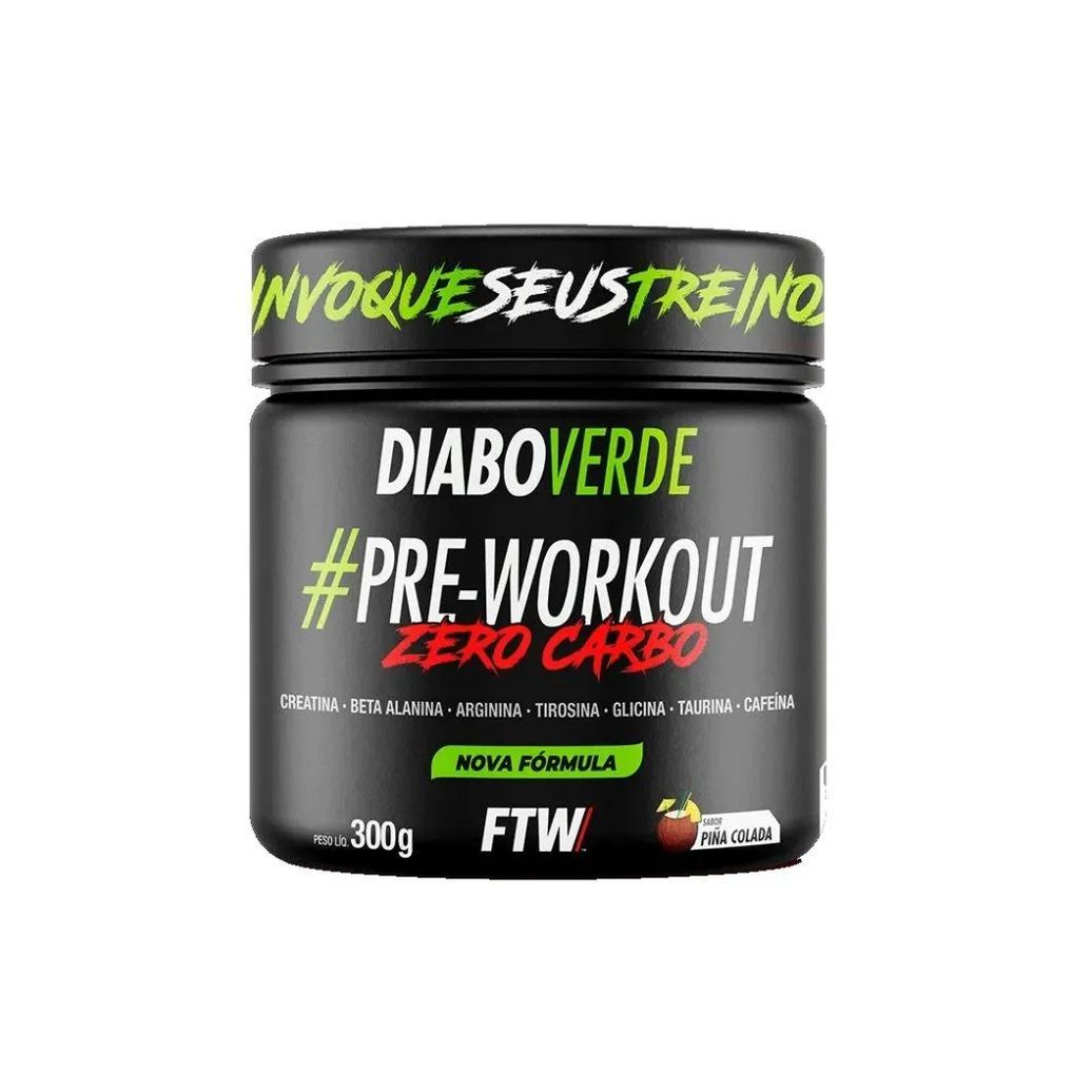 Diabo Verde Pre-workout Zero Carb (300g) - Sabor: Piña Colada