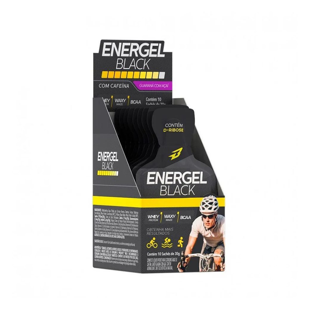 Energel Black Caixa com 10 Sachês (300g) - Sabor: Guaraná E Açai