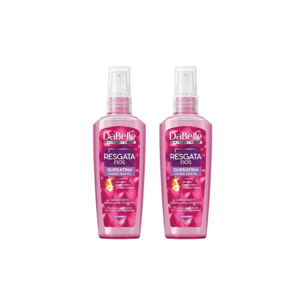 Queratina Liquida Vegetal Dabelle 75ml Resgata Fios - Kit 2un