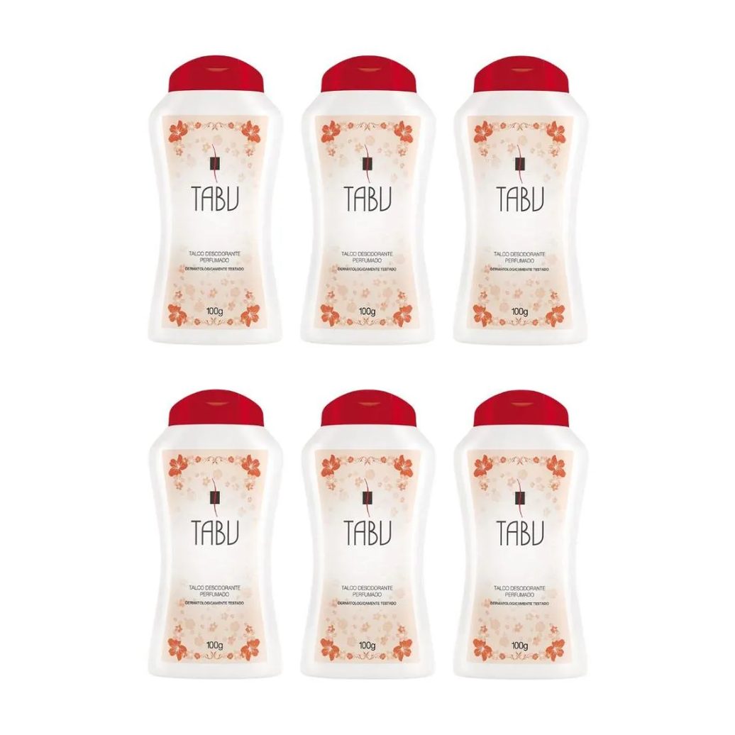 Talco Tabu 100g Tradicional - Kit C / 6un