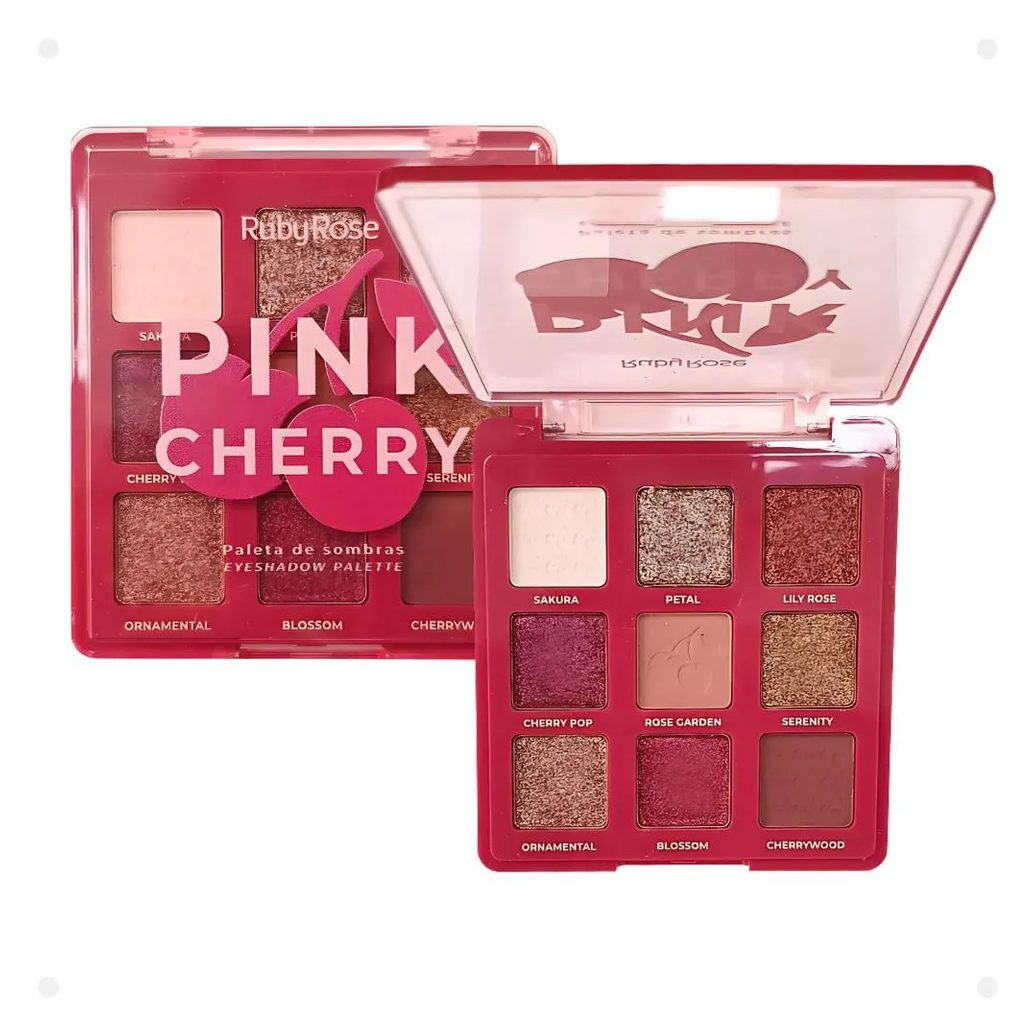 Paleta de Sombras Ruby Rose Pink Cherry 9 Cores Hb-e2202