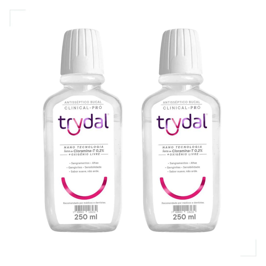Kit Enxaguante Trydal Clinical-pro 250ml Duo Nanotecnologia Cloramina-t