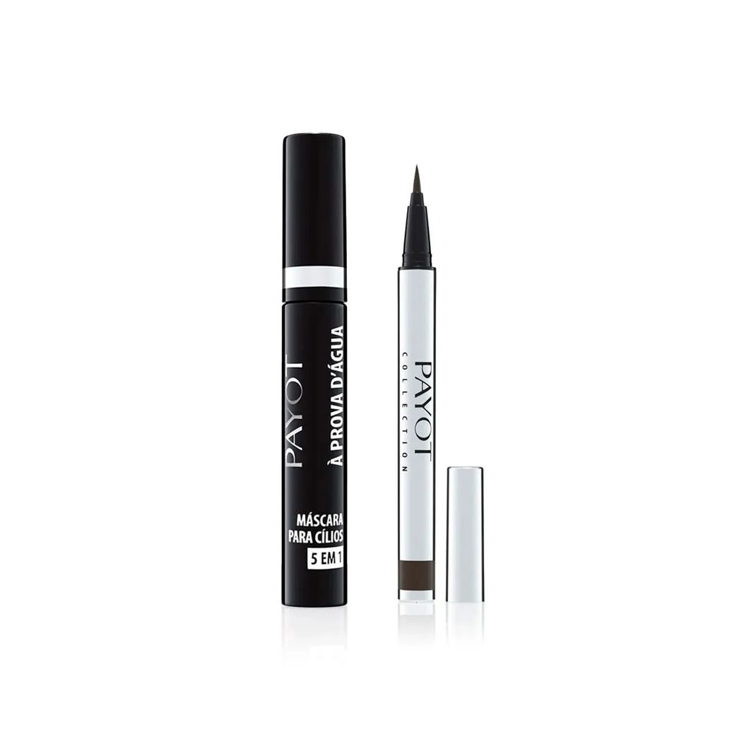 Kit Olhos - Máscara de Cílios a Prova D'água + Caneta Delineadora Marrom Payot