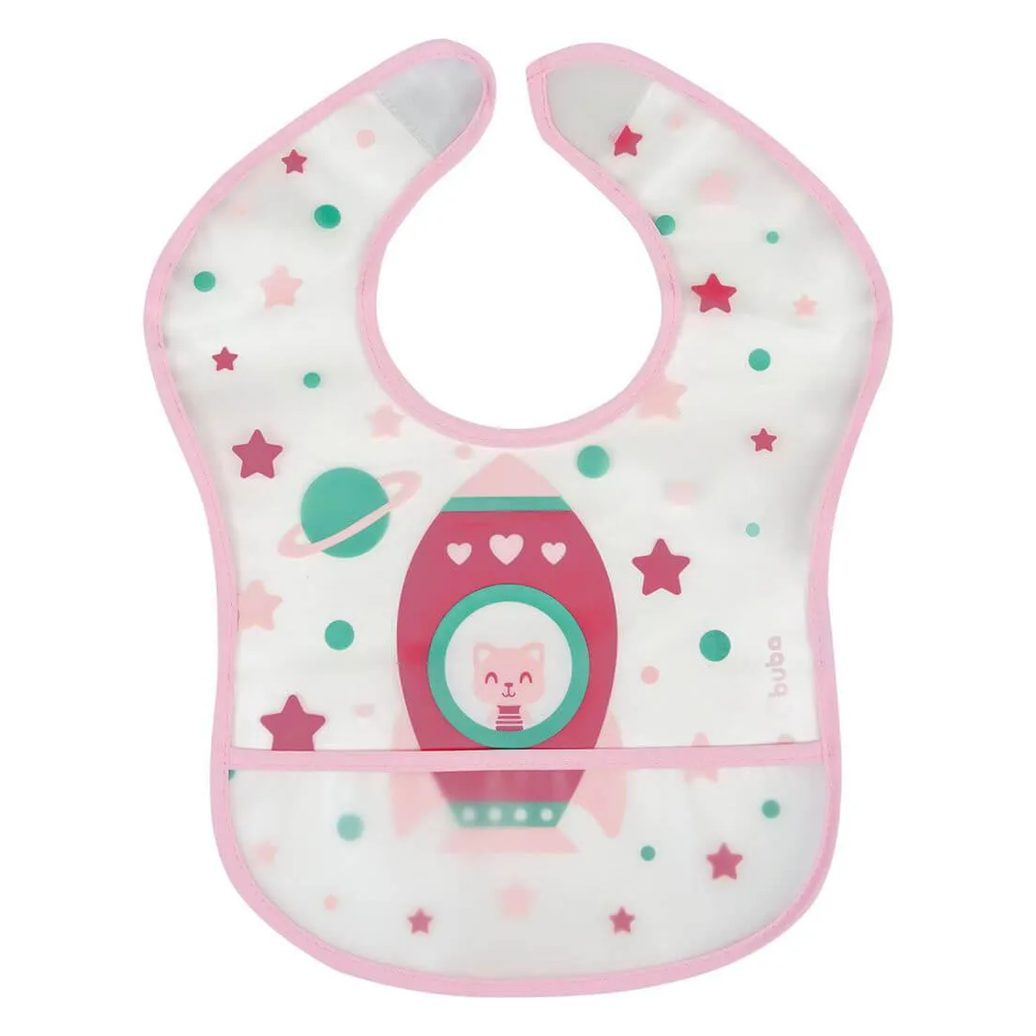 Babador com Bolso Foguete Rosa - Buba