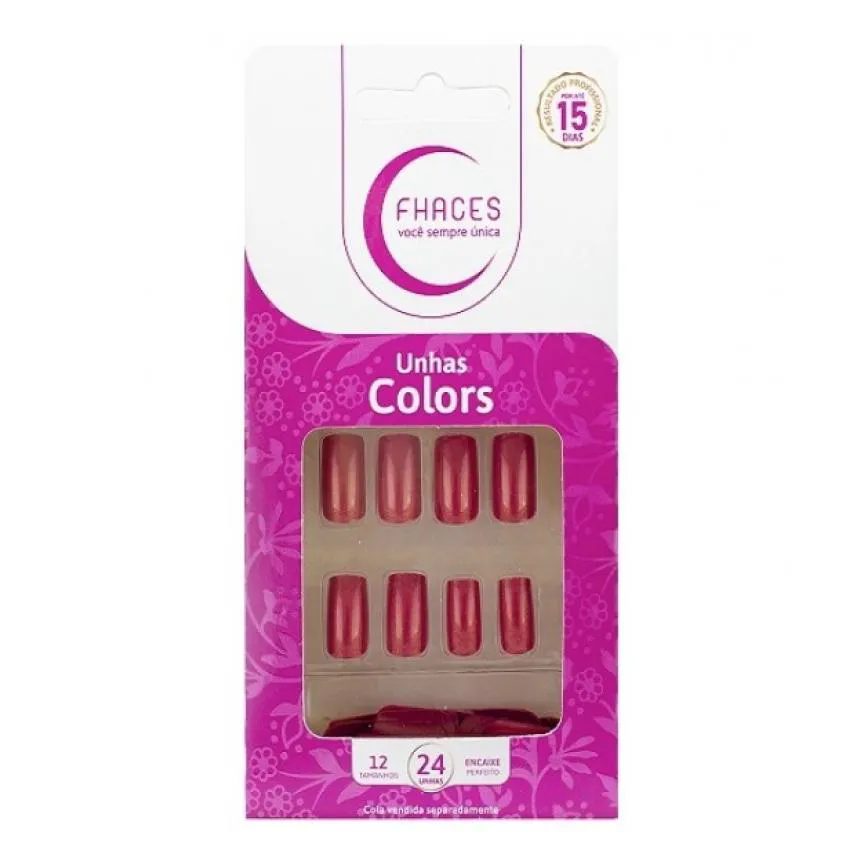 Unha Postiça Fhaces Discretamente Fashion 24 unidades