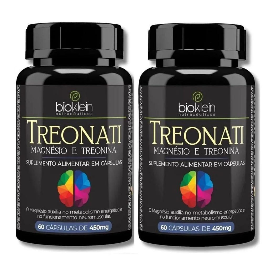 Kit 02 Treonati (magnesio e Treonina) 450 Mg 60 cápsulas Bioklein