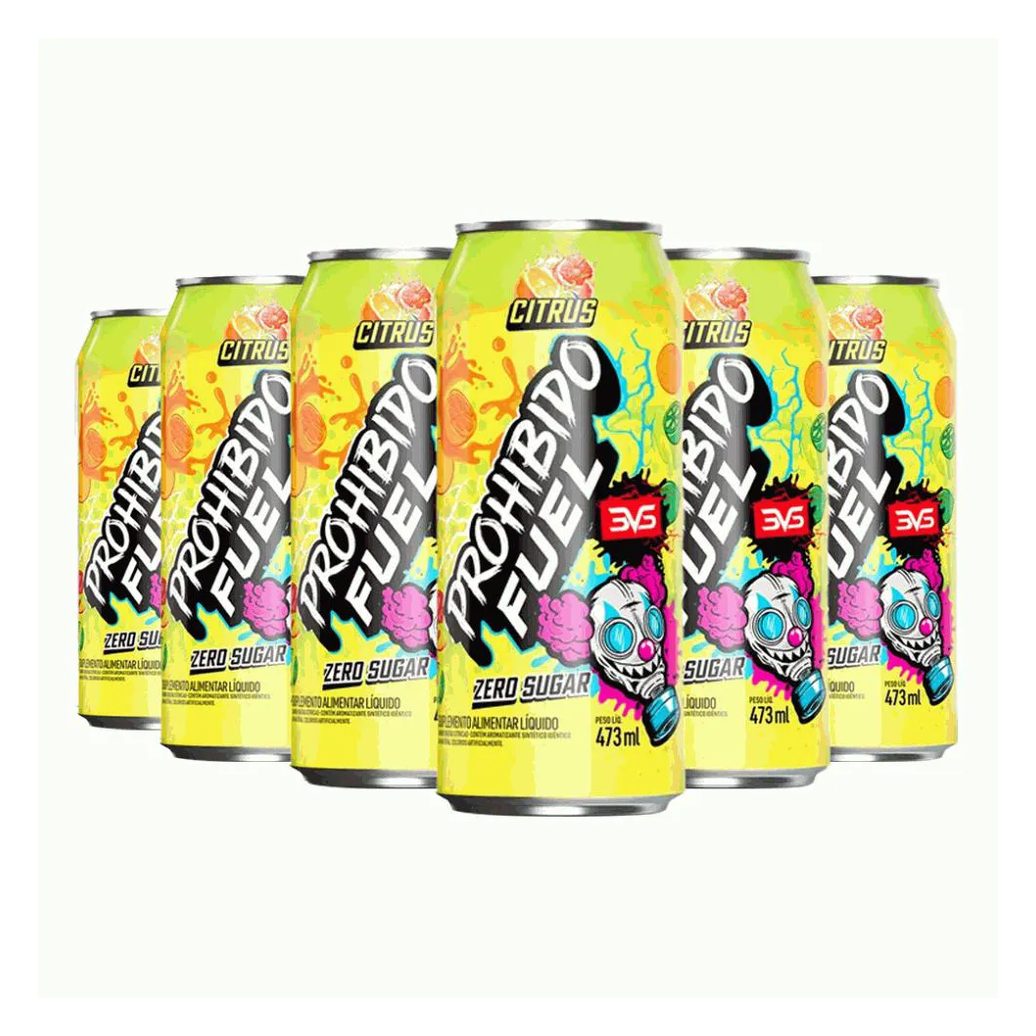 Prohibido Fuel Pré-treino Drink Pack (6 Unid. de 473ml) - Sabor: Citrus