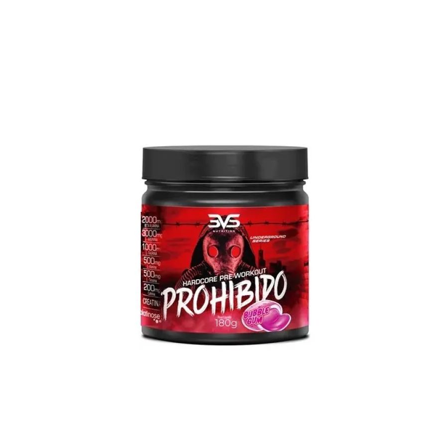 Prohibido Hardcore Pre Workout (180g) - Sabor: Bubble Gum