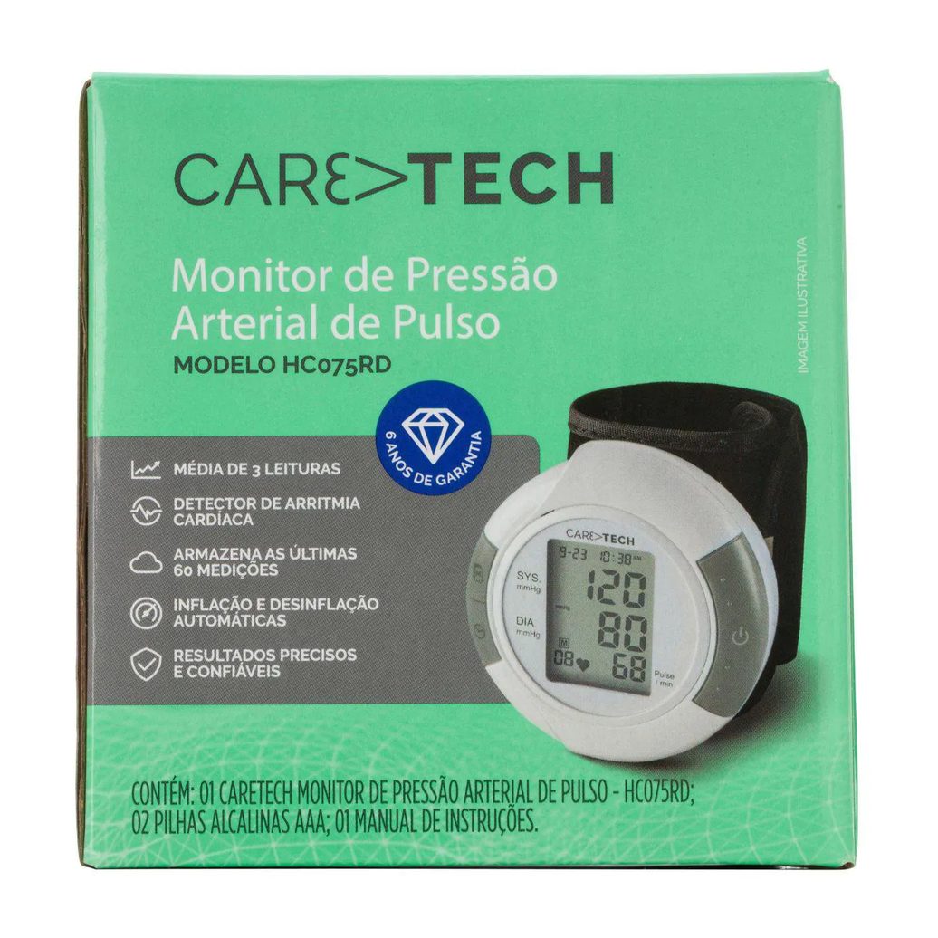 Monitor de Pressão de Pulso Caretech HC075 1 unidade