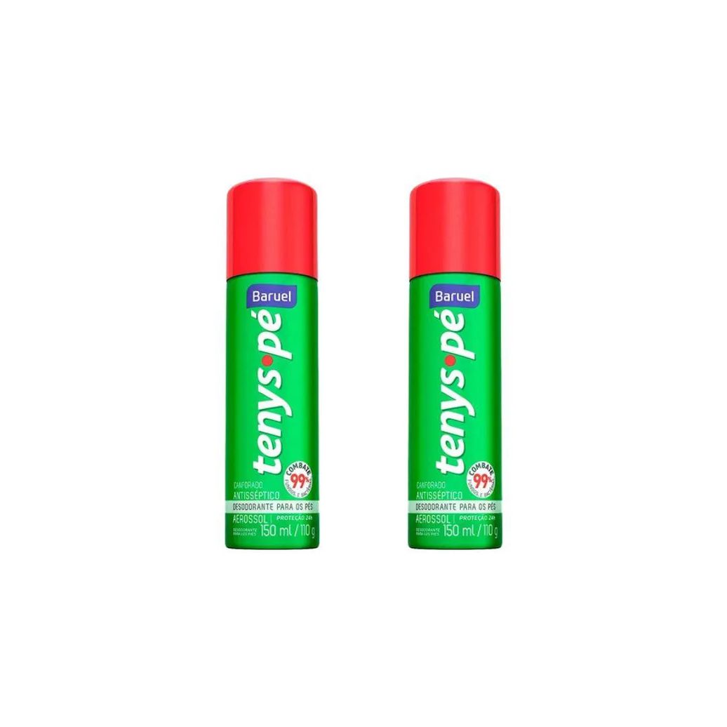 Talco Pes Tenys Pe Baruel Aerossol 150ml Canforado - Kit C / 2un