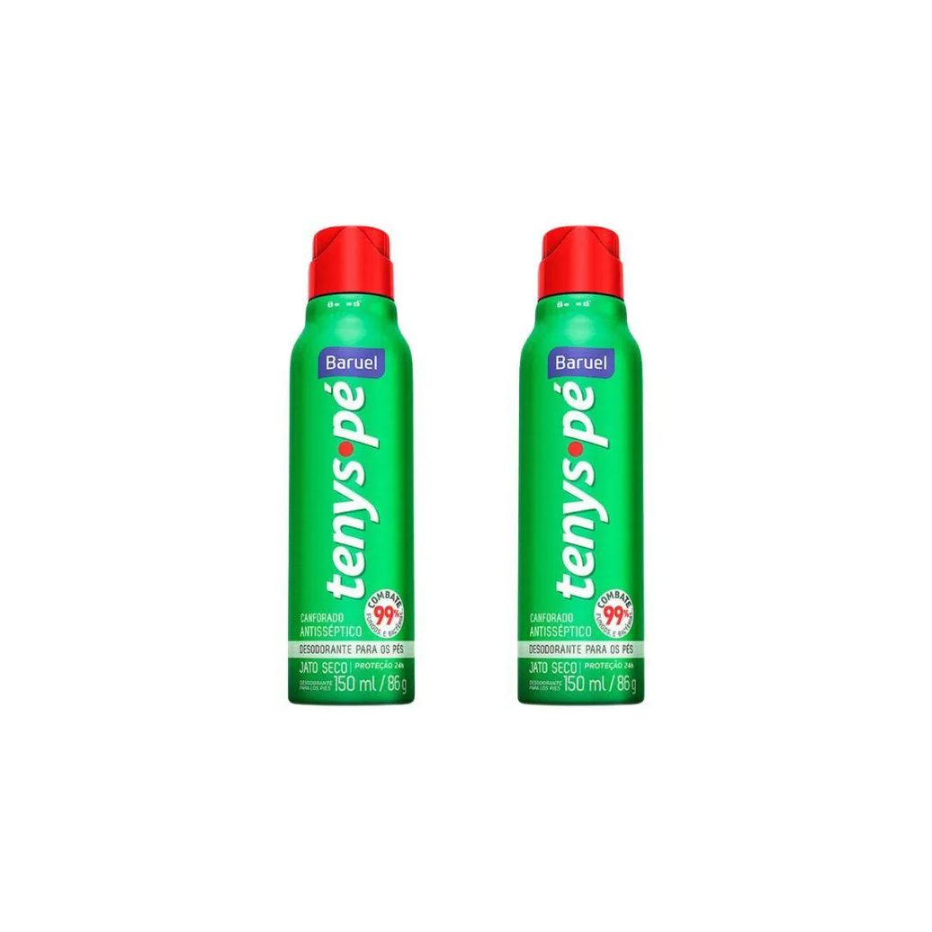 Talco Pes Tenys Pe Baruel Aerossol 150ml Seco Canf - Kit C / 2un