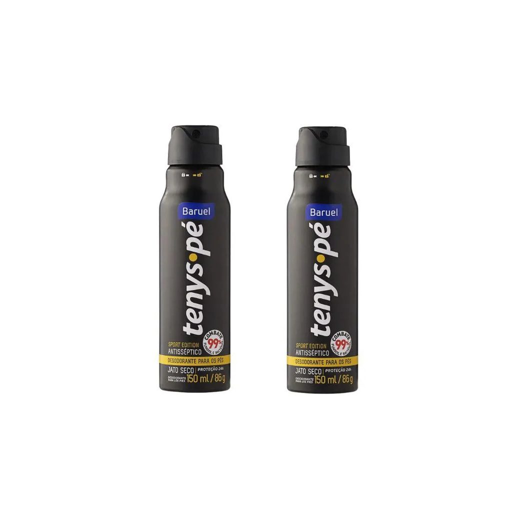 Talco Pes Tenys Pe Baruel Aerossol 150ml Seco Sport - Kit 2un