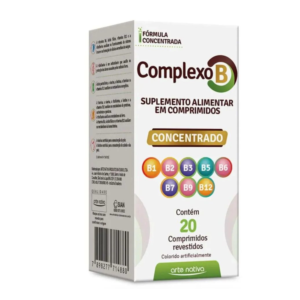 Complexo B 20cp Concentrado B1 B2 B3 B5 B6 B7 B9 B12