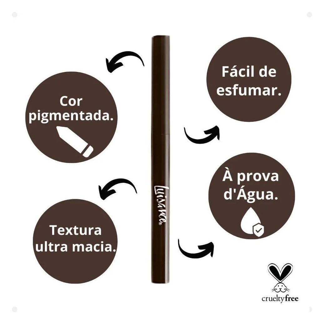 Lápis Retrátil para Sobrancelha Luisance 365 Castanho Escuro Hipoalergênico L5219