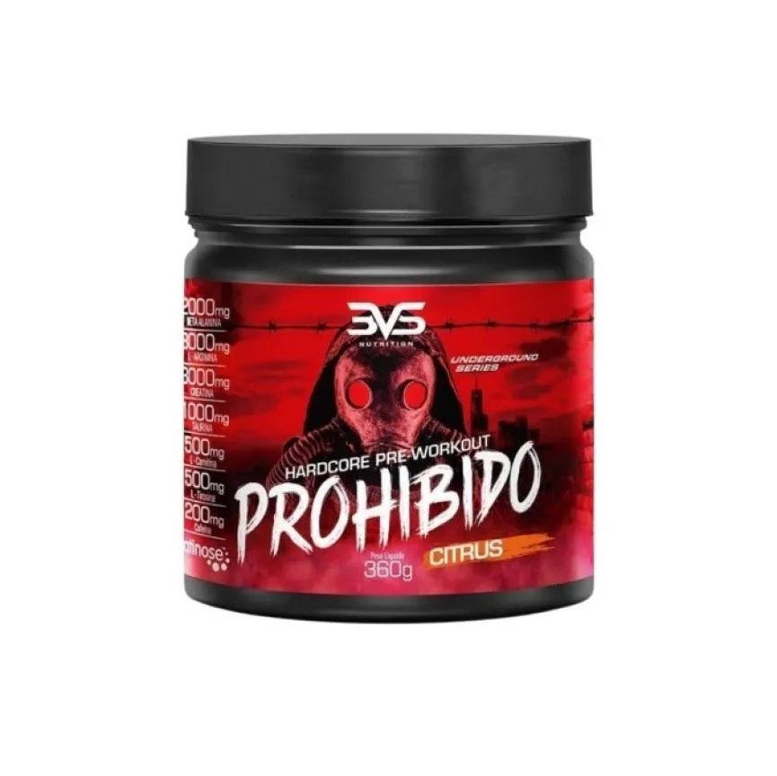 Prohibido Hardcore Pré-workout (360g) - Sabor: Citrus