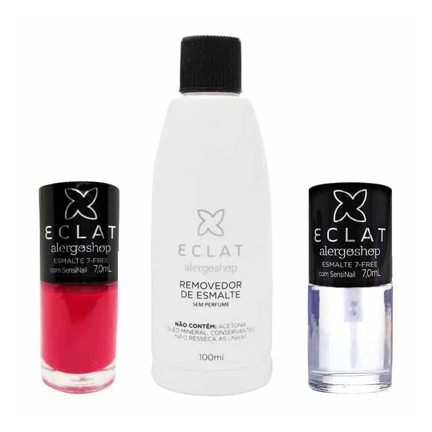 Kit Esmaltes Copacabana + Óleo Secante + Removedor Alergoshop
