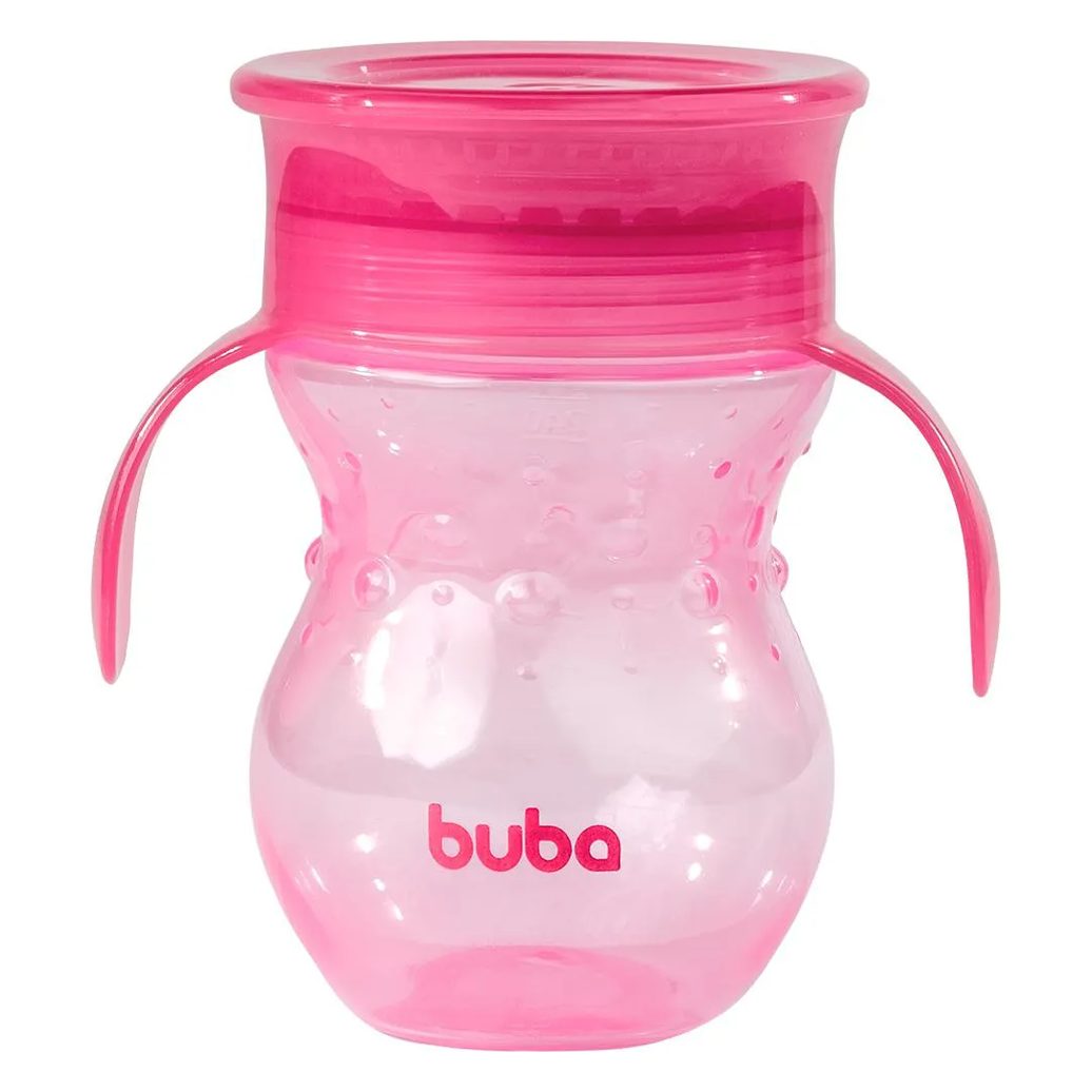 Copo de Treinamento 360º com Alça Buba Rosa