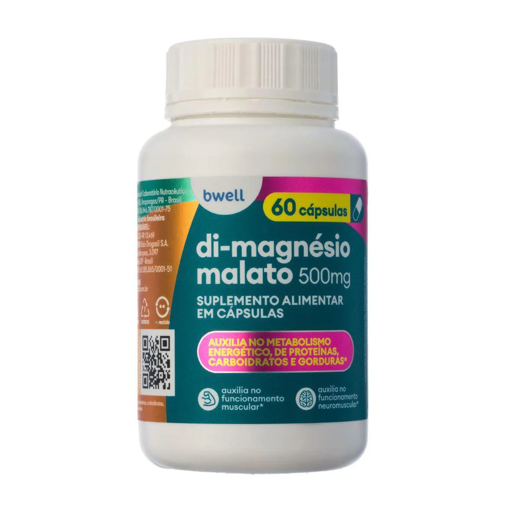 Di-Magnésio Malato 500mg bwell 60 Cápsulas