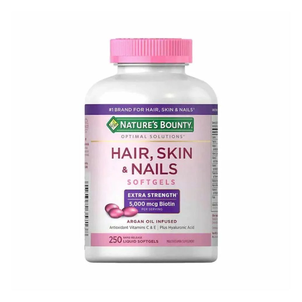 Hair, Skin & Nails Cabelo Pele Unhas 250 Cps Nature's Bounty sem Sabor