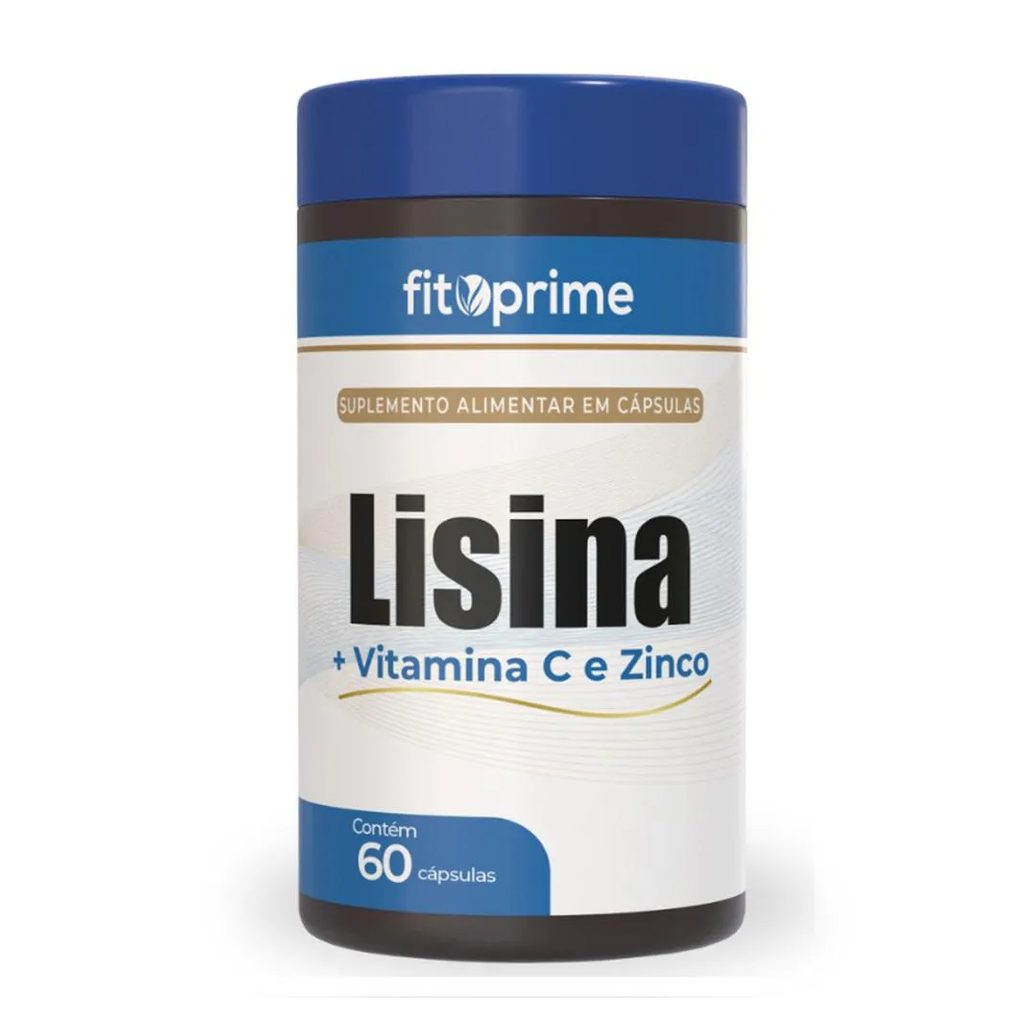 Lisina + Vitamina C e Zinco 500mg 60cps Fitoprime