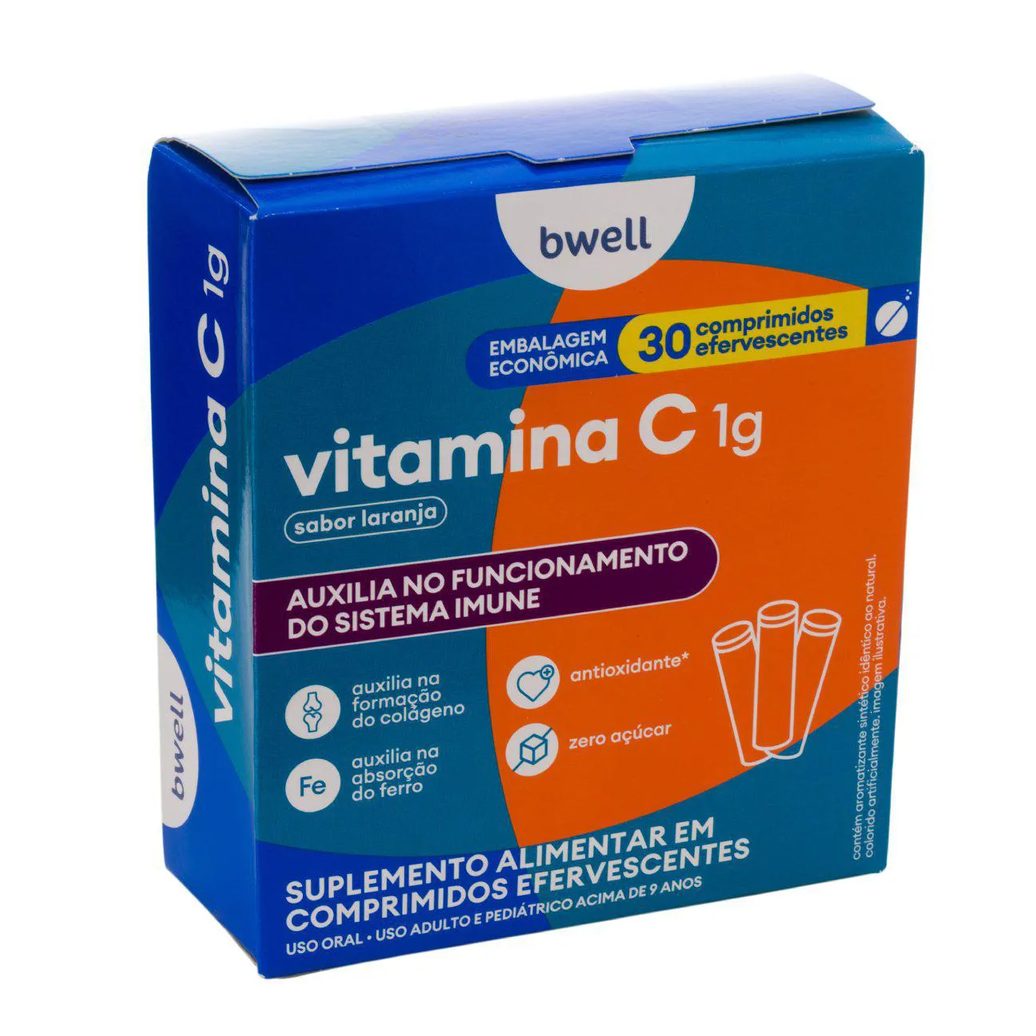 Vitamina C 1g bwell 30 Comprimidos Efervescentes