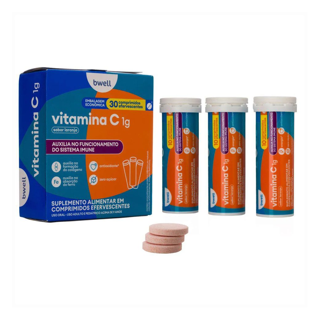Vitamina C 1g bwell 30 Comprimidos Efervescentes