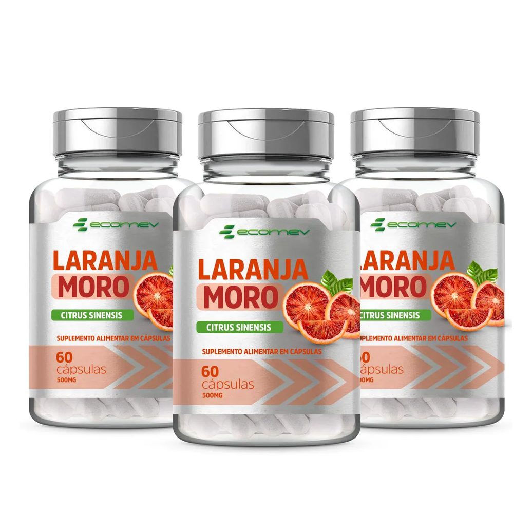 3x Laranja Moro Morosil 60 Cápsulas 500mg Ecomev