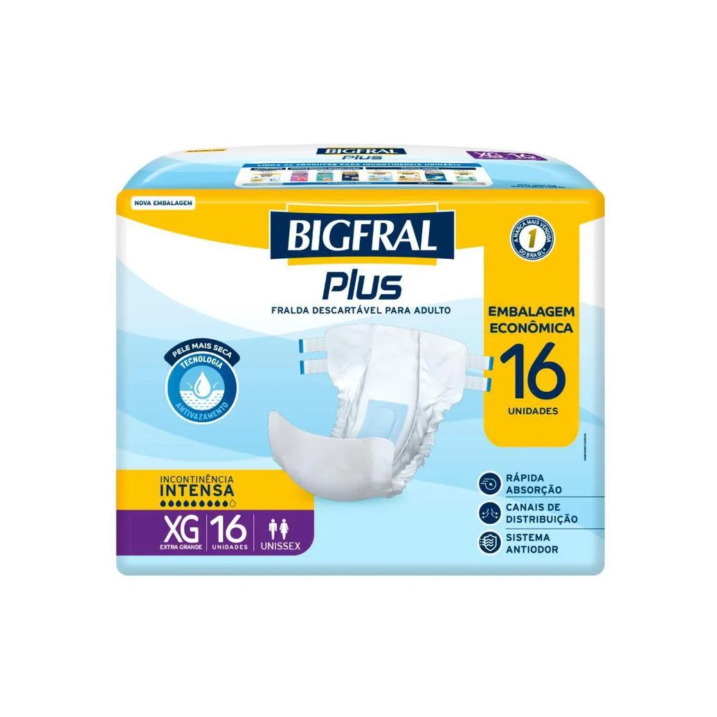 Fralda Bigfral Plus Econômica Xg 16 unidades
