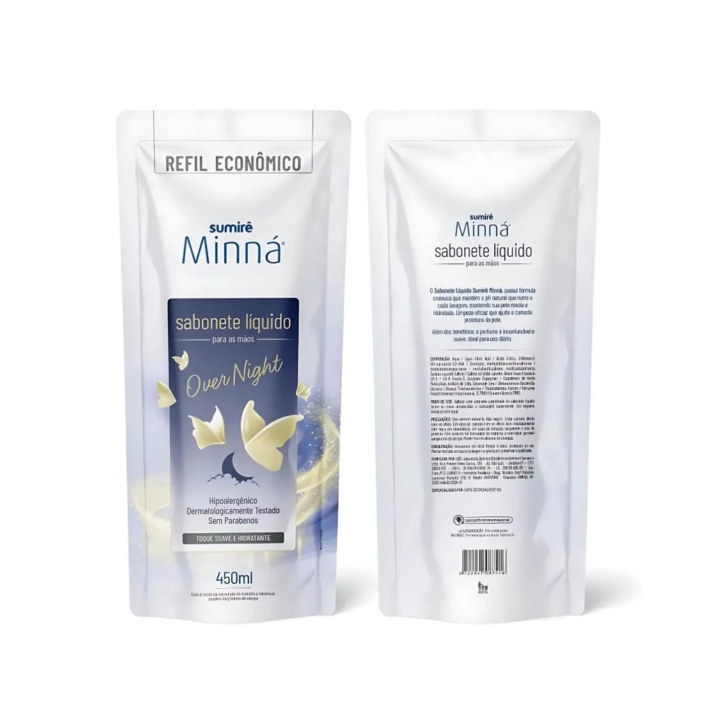 Sabonete Líquida Minná Mãos Sache Over Nigth 450ml