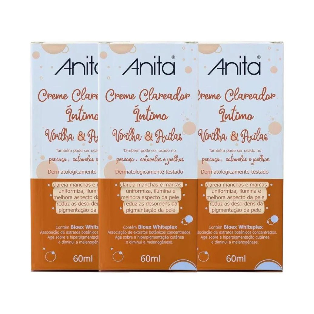Kit Creme Anita Clareador para Virilha e Axila 60ml (3 Unidades)