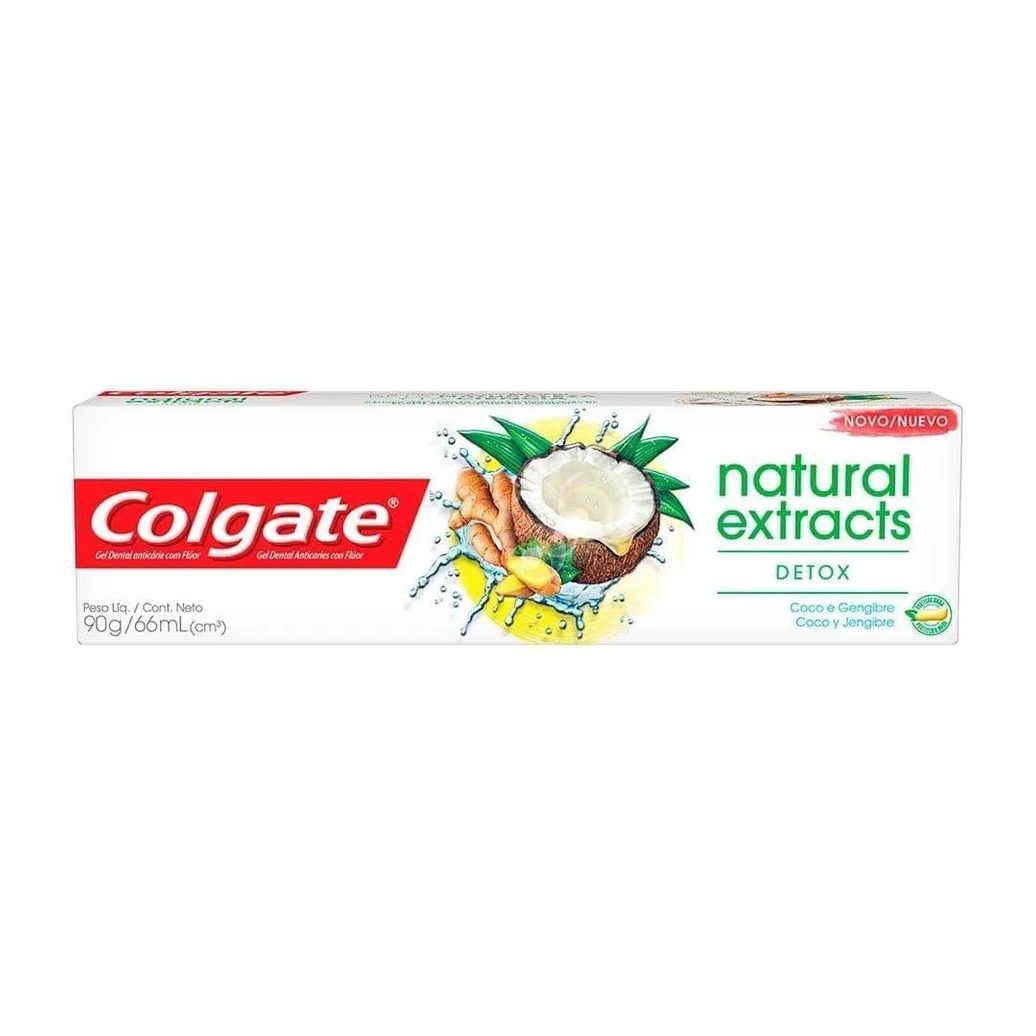 Creme Dental Colgate Natural Extracts Detox Coco e Gengibre 90g 12 unidades