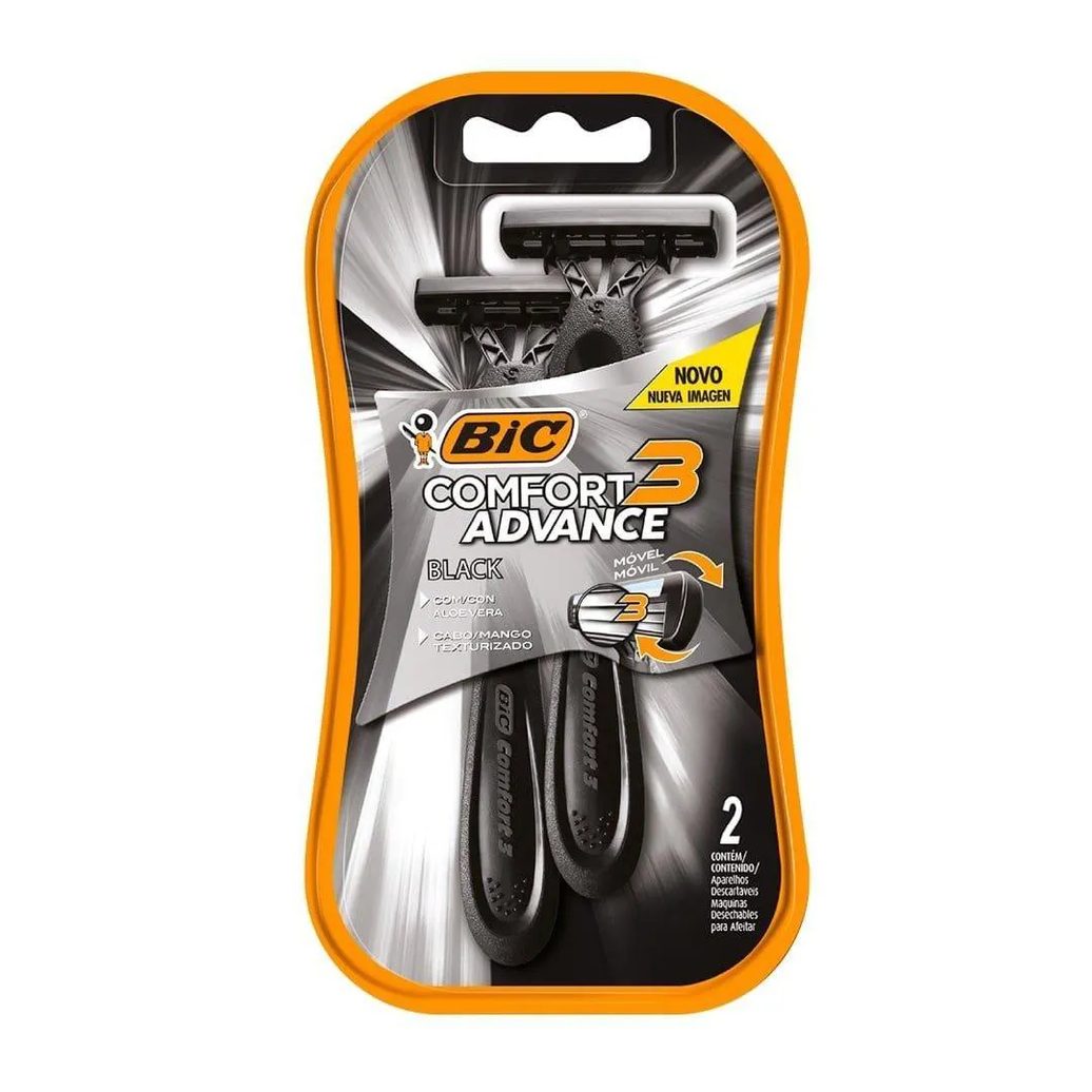 Aparelho Bic Comfort 3 Black Night 12 Embalagens com 2 unidades