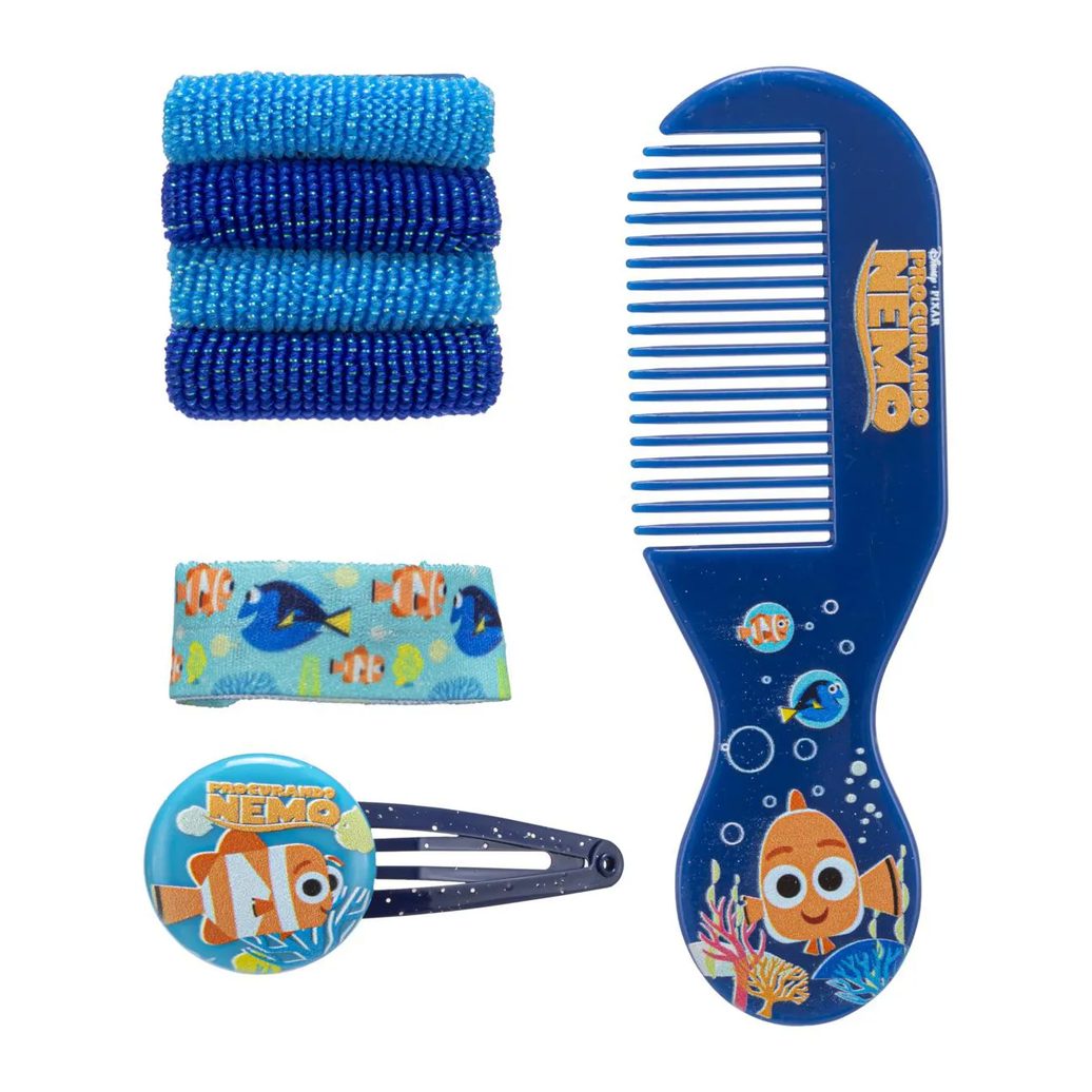 Kit 1 Pente + 4 Elásticos + 1 Tic Tac + 1 Faixa Procurando Nemo Condor